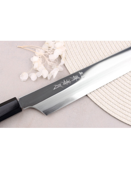 Couteau yanagiba kiritsuke 30cm japonais artisanal Sakai Takayuki Hien