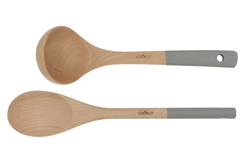 Set med sked och slevar av trä från Cookut