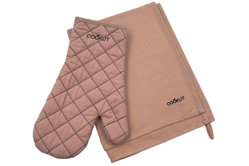 Conjunto de luvas e panos de cozinha em algodão Cookut