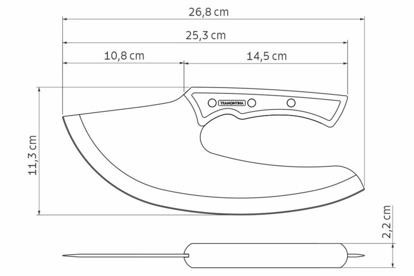 Cuchillo vikingo Tramontina Negro 26,8cm mango de madera