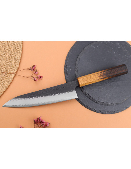 18cm japansk hantverksmässig kockkniv Yuzo Black AS bränd ek