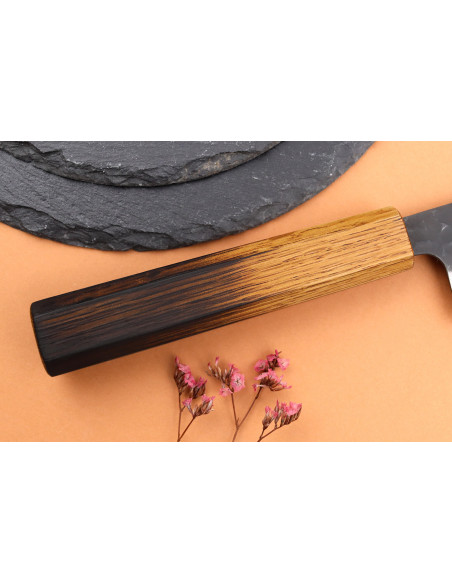 18cm japansk hantverksmässig kockkniv Yuzo Black AS bränd ek