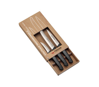 Set di 3 coltelli professionali Fischer Creative Chef con manici neri