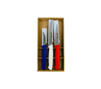 Conjunto de 3 facas profissionais Fischer Creative Chef Azul Branco Vermelho 2