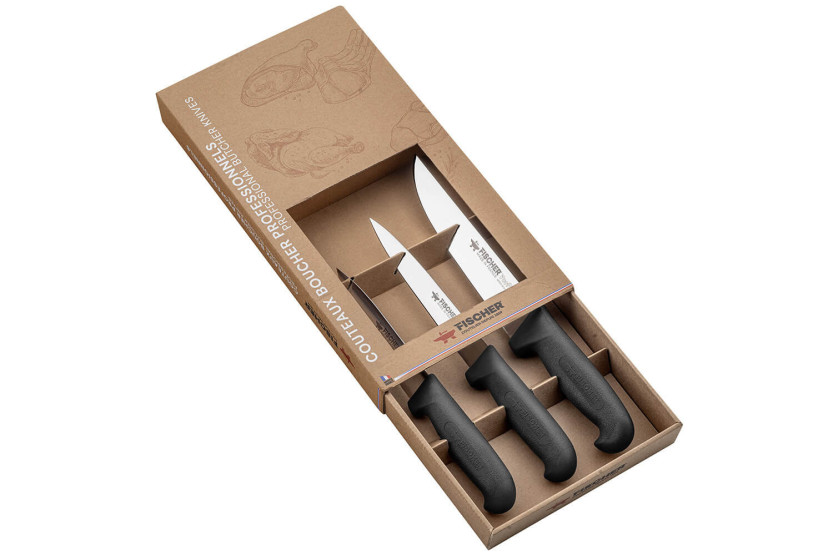 Juego de 3 cuchillos de carnicero Fischer Profinox