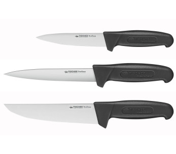 Set van 3 Fischer Profinox slagersmessen