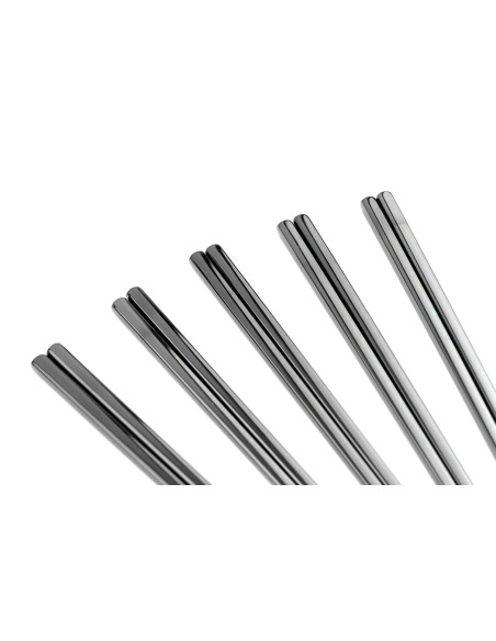 Conjunto de 5 pares de pauzinhos Kutoyama em aço inoxidável preto