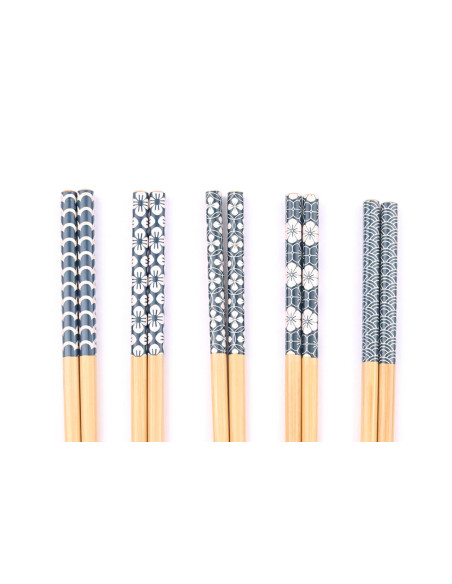 Set di 5 paia di bacchette di bambù Kutoyama - Modello 1
