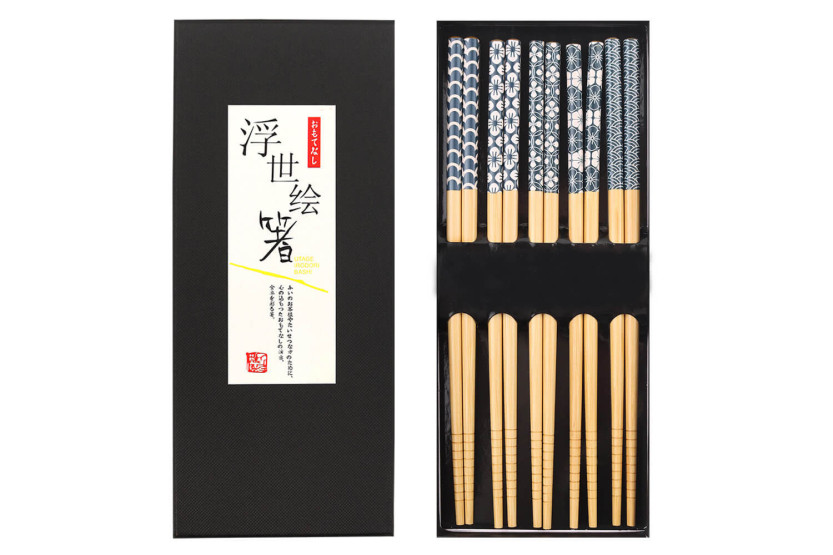 Set van 5 paar Kutoyama bamboe eetstokjes - Model 1
