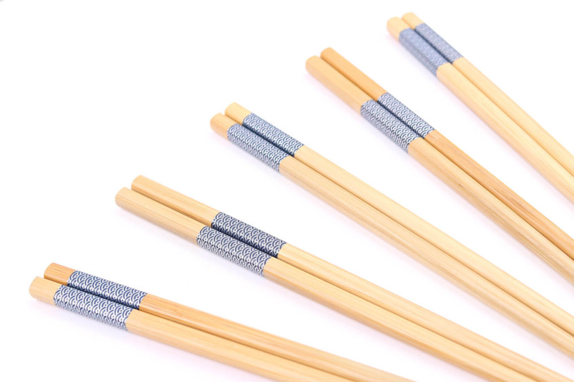 Conjunto de 5 pares de pauzinhos de bambu Kutoyama - Modelo 2