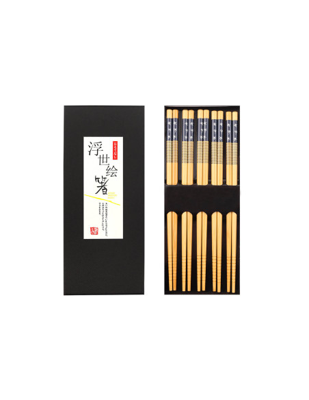 Set di 5 paia di bacchette in bambù Kutoyama - Modello 3