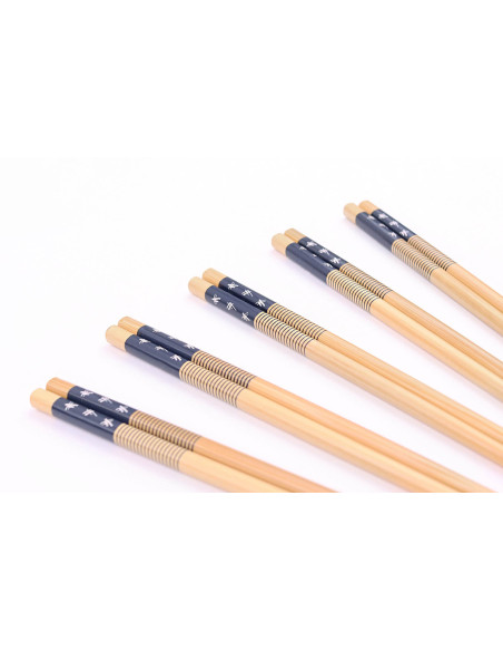 Set di 5 paia di bacchette in bambù Kutoyama - Modello 3