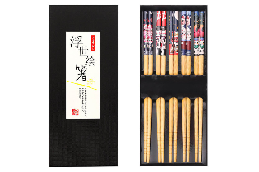 Set van 5 paar Kutoyama bamboe eetstokjes - Model 4