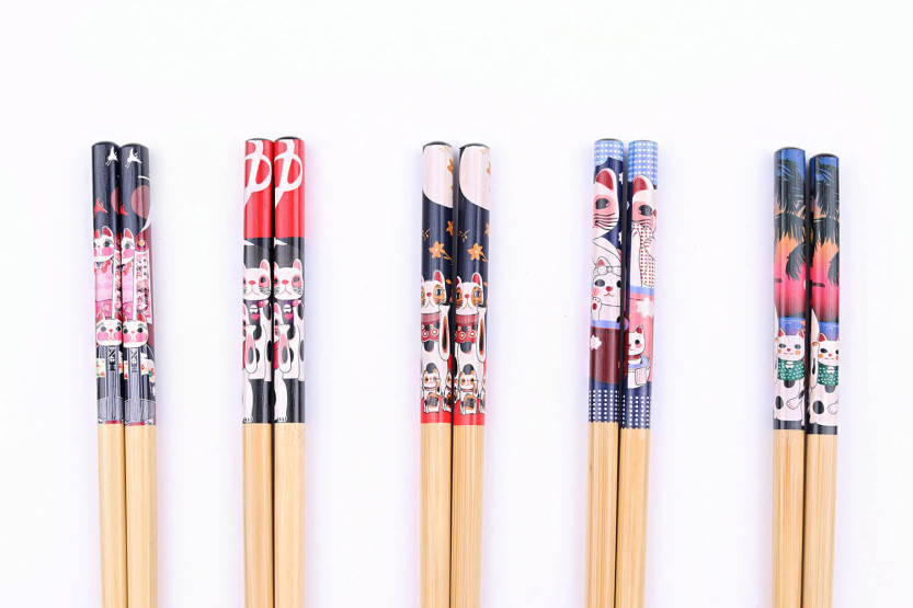 Set of 5 pairs of Kutoyama bamboo chopsticks - Model 4