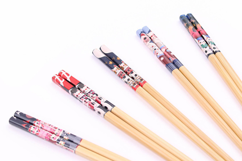 Kutoyama Chinesische Essstäbchen aus Bambus, 5 Paar - Modell 4