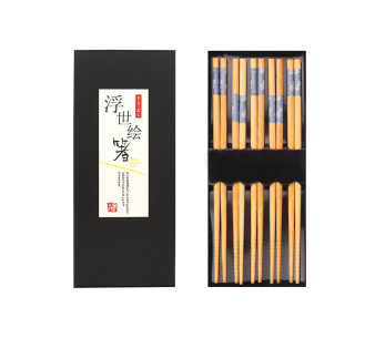 Kutoyama Chinesische Stäbchen aus Bambus - 5er-Set - Modell 5