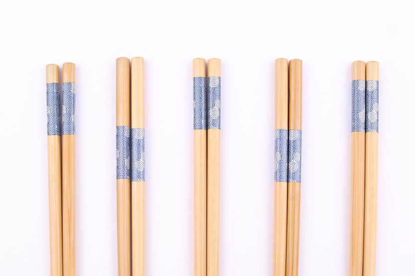 Set of 5 pairs of Kutoyama bamboo chopsticks - Model 5