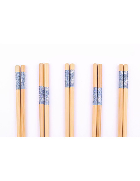 Set of 5 pairs of Kutoyama bamboo chopsticks - Model 5