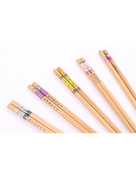 Set di 5 paia di bacchette di bambù Kutoyama - Modello 6