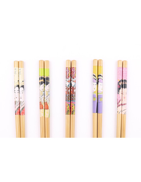 Juego de 5 pares de palillos de bambú Kutoyama - Modelo 7