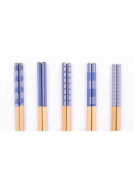 Set di 5 paia di bacchette di bambù Kutoyama - Modello 9