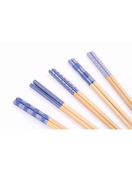 Set med 5 par Kutoyama ätpinnar i bambu - Modell 9