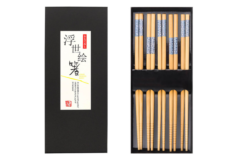 5 parin sarja Kutoyama bambusta valmistettuja syömäpuikkoja - malli 10