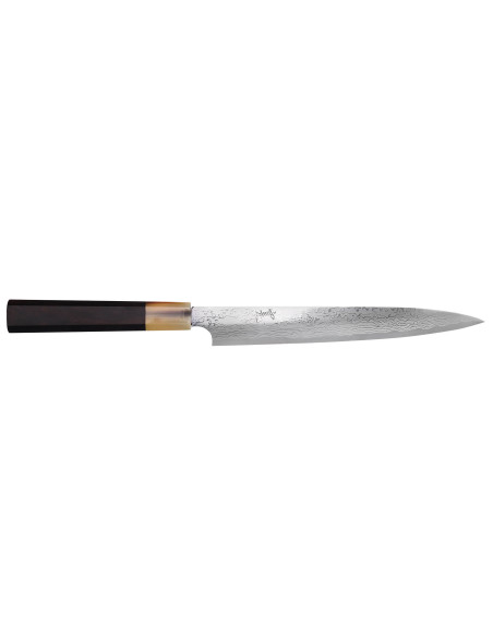 24cm Hatsukokoro Yauji Yoshihiro Damascus BS2 Japans handgemaakt yanagiba mes