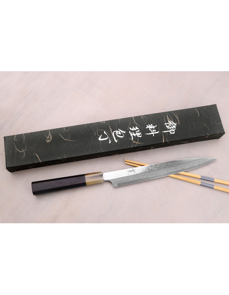 24cm Hatsukokoro Yauji Yoshihiro Damascus BS2 Japanese handmade yanagiba knife