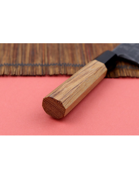 Hatsukokoro Shirasagi deba kiritsuke 15cm mango de teca cuchillo japonés hecho a mano