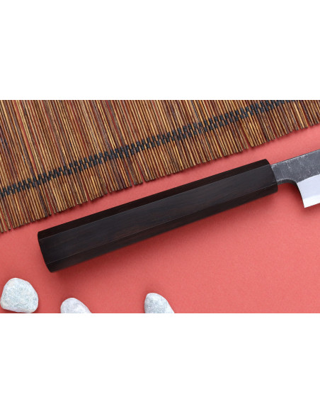 Hatsukokoro Shirasagi 24cm handmade Japanese yanagiba knife with ebony handle