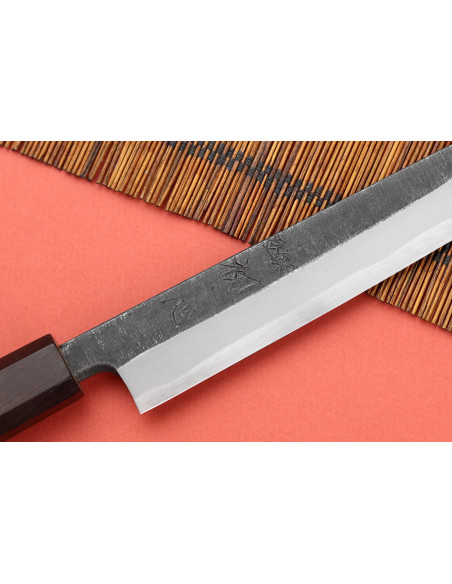 Hatsukokoro Shirasagi 24cm handmade Japanese yanagiba knife with ebony handle