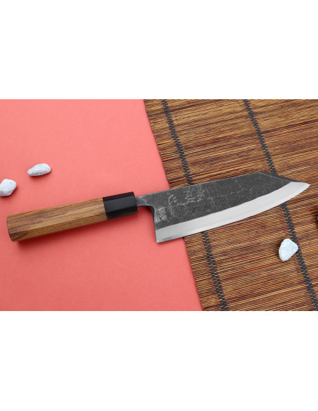 Hatsukokoro Shirasagi 18 cm deba kiritsuke japansk håndlavet kniv med teakskæfte