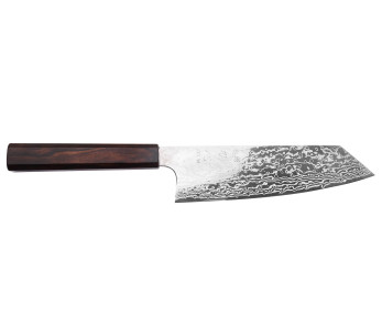 16,5 cm Hatsukokoro Ginga ATS-34 Ebony Damaskus bunka kniv, japansk handgjord