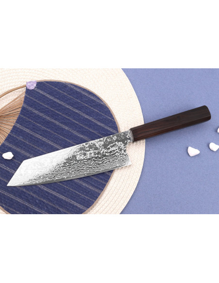 16,5 cm Hatsukokoro Ginga ATS-34 Coltello bunka in damasco, ebano, artigianato giapponese