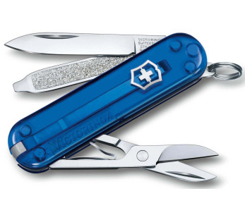 Victorinox Schweizisk fickkniv Classic SD Colors Genomskinlig Deep Ocean 58mm 7 funktioner