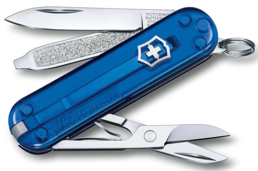 Victorinox Zwitsers zakmes Classic SD kleuren doorschijnend diepe oceaan 58mm 7 functies
