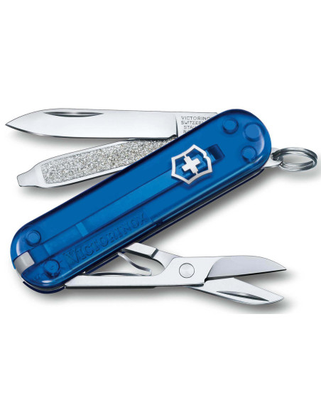 Victorinox Swiss Pocket Knife Classic SD Colors Translucent Deep Ocean 58mm 7 functions