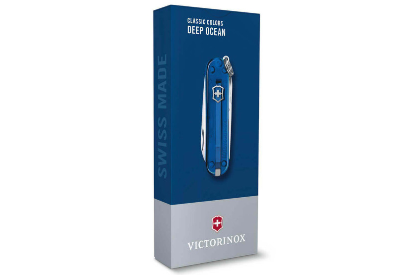 Victorinox Swiss Pocket Knife Classic SD Colors Translucent Deep Ocean 58mm 7 functions