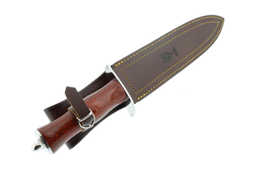 Muela Sanglier veitsi 9253 ruostumattomasta teräksestä terä 24cm stamina puukahva + nahkatuppi