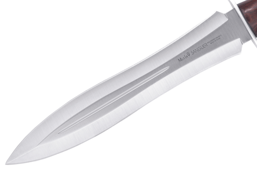 Muela Sanglier veitsi 9253 ruostumattomasta teräksestä terä 24cm stamina puukahva + nahkatuppi