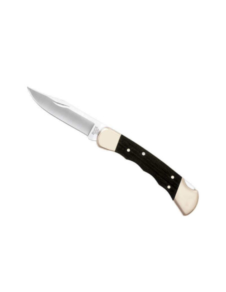 BUCK 110FG Taitettava metsästysveitsi 12.5cm kahva sormenjäljet + nahkatuppi