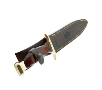 Cuchillo Muela Bowie 9259 19cm hoja mango madera stamina + funda cuero 2