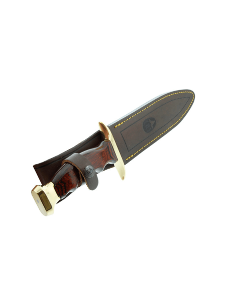 Muela Bowie Knife 9259 19cm blad stamina trähandtag + läderslida