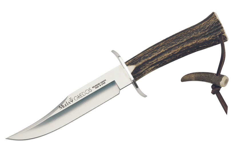 Muela Gredos 9219 coltello 16cm lama in acciaio inox manico in corno + fodero in pelle