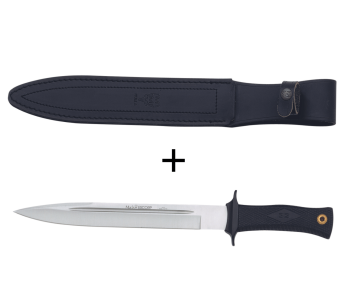 Muela ESCORP 9207 veitsi 26cm ruostumattomasta teräksestä valmistettu terä musta kumikahva + nahkatuppi