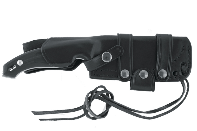 Fox Octopus Vulgaris FX.510 knife 11.5cm blade black G10 handle + leather sheath