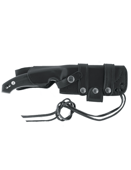 Fox Octopus Vulgaris FX.510 knife 11.5cm blade black G10 handle + leather sheath