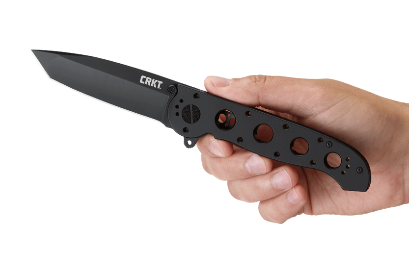 Navalha dobrável preta CRKT M16-03KS com cabo com orifício de 12 cm