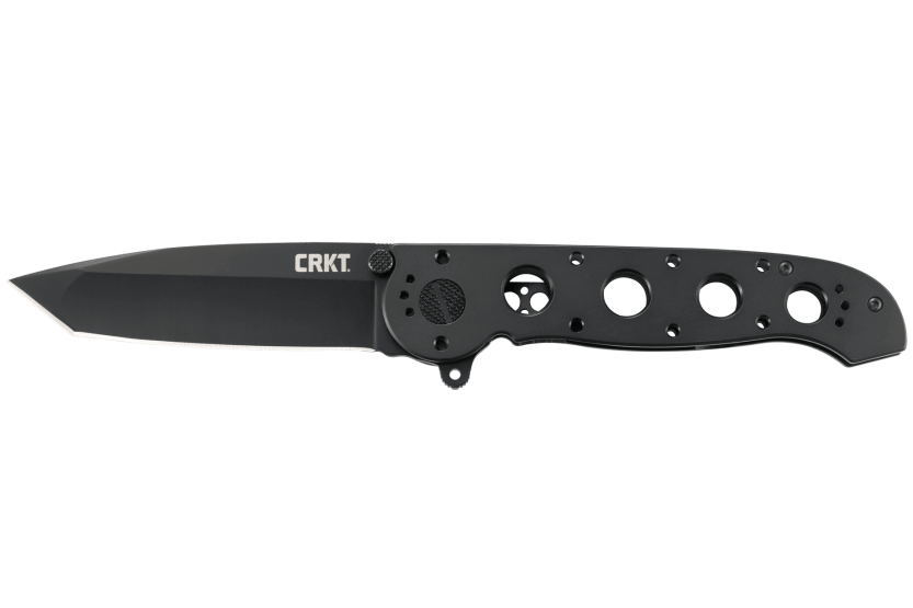Navalha dobrável preta CRKT M16-03KS com cabo com orifício de 12 cm